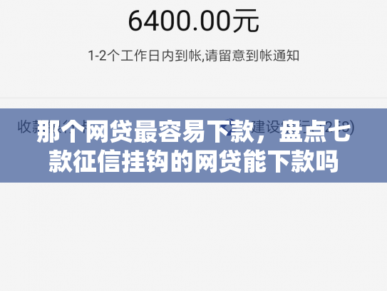 那个网贷最容易下款，盘点七款征信挂钩的网贷能下款吗