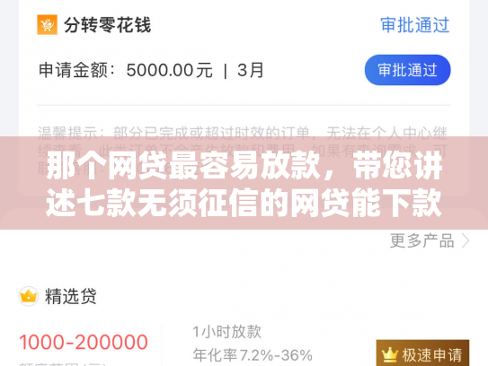 那个网贷最容易放款，带您讲述七款无须征信的网贷能下款吗
