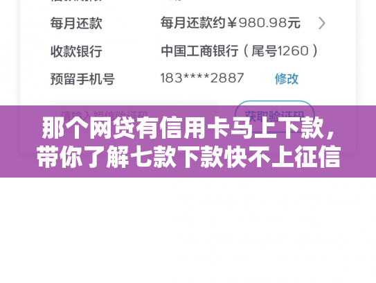 那个网贷有信用卡马上下款，带你了解七款下款快不上征信网贷平台