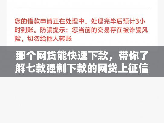 那个网贷能快速下款，带你了解七款强制下款的网贷上征信嘛