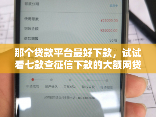 那个贷款平台最好下款，试试看七款查征信下款的大额网贷