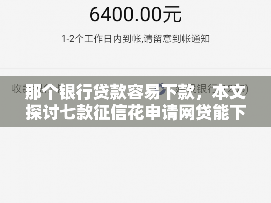 那个银行贷款容易下款，本文探讨七款征信花申请网贷能下款吗