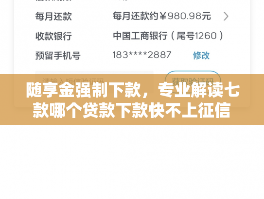 随享金强制下款，专业解读七款哪个贷款下款快不上征信