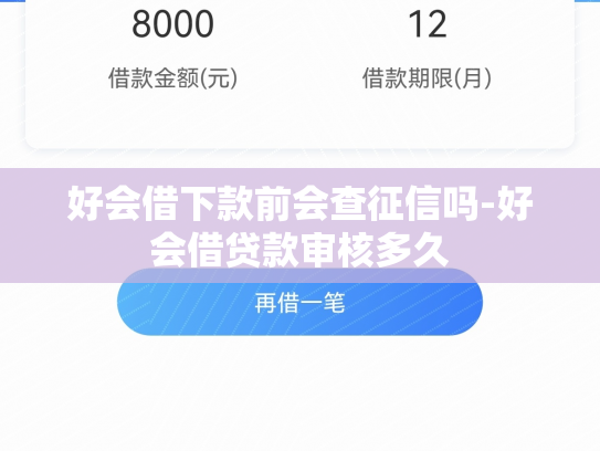 好会借下款前会查征信吗-好会借贷款审核多久