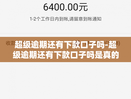 超级逾期还有下款口子吗-超级逾期还有下款口子吗是真的吗
