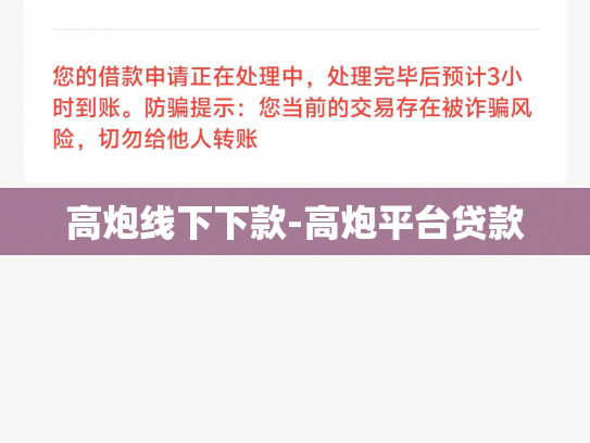 高炮线下下款-高炮平台贷款