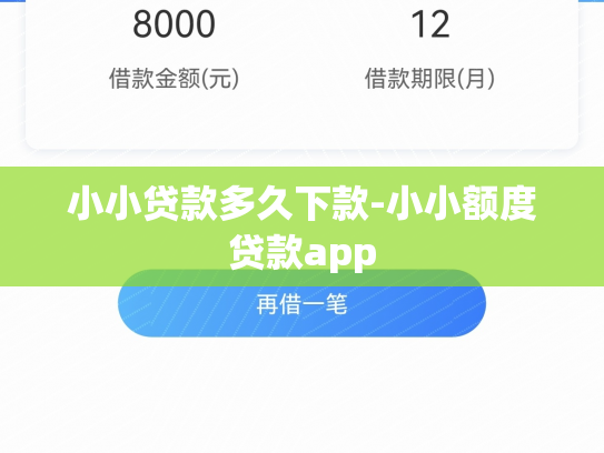 小小贷款多久下款-小小额度贷款app