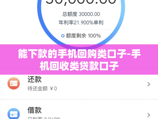 能下款的手机回购类口子-手机回收类贷款口子