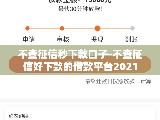 不查征信秒下款口子-不查征信好下款的借款平台2021