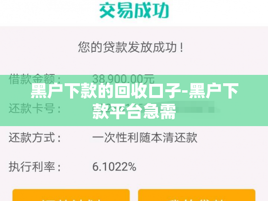 黑户下款的回收口子-黑户下款平台急需