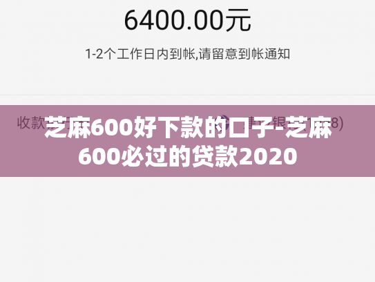 芝麻600好下款的口子-芝麻600必过的贷款2020