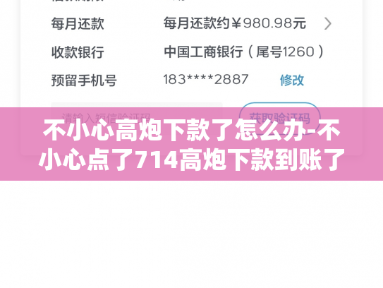 不小心高炮下款了怎么办-不小心点了714高炮下款到账了,怎么办