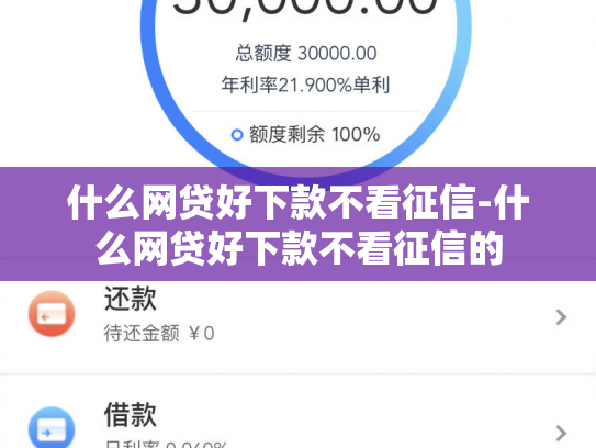 什么网贷好下款不看征信-什么网贷好下款不看征信的