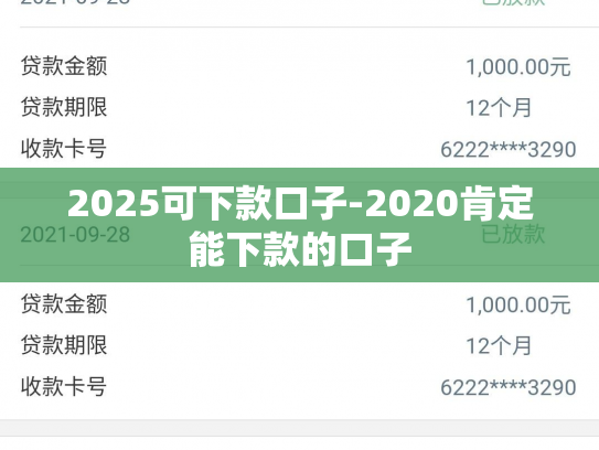 2025可下款口子-2020肯定能下款的口子