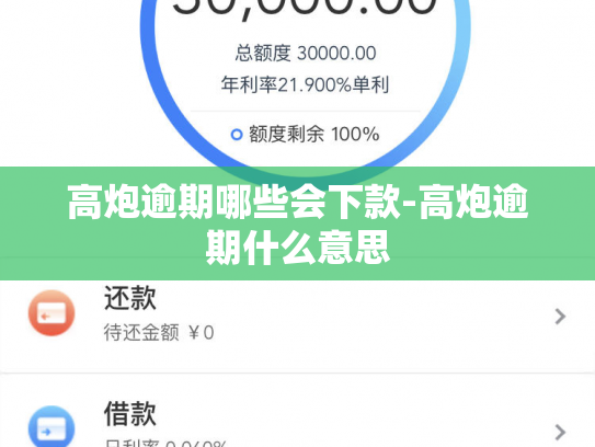 高炮逾期哪些会下款-高炮逾期什么意思