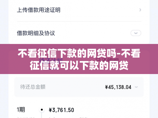 不看征信下款的网贷吗-不看征信就可以下款的网贷