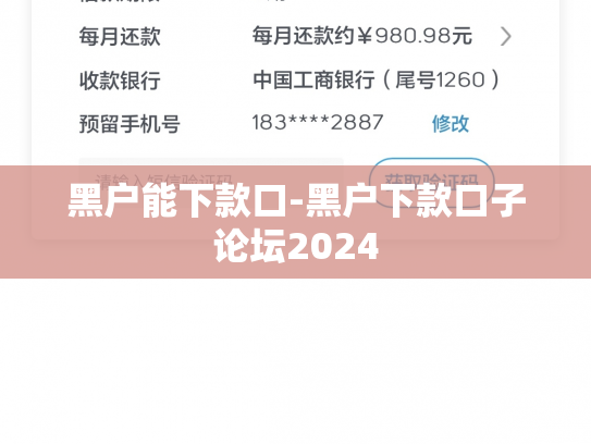 黑户能下款口-黑户下款口子论坛2024