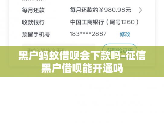 黑户蚂蚁借呗会下款吗-征信黑户借呗能开通吗