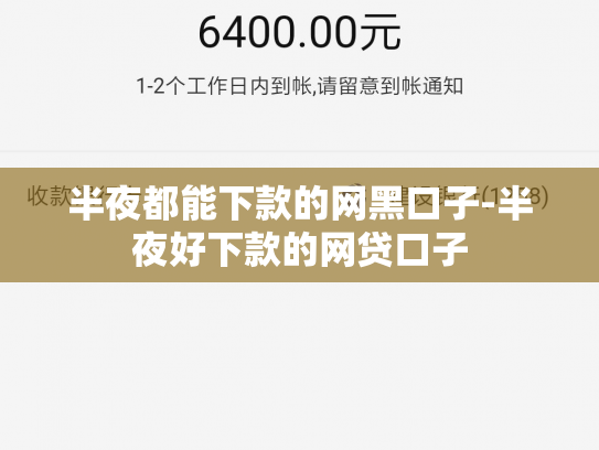 半夜都能下款的网黑口子-半夜好下款的网贷口子
