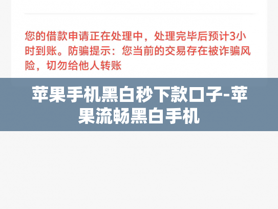 苹果手机黑白秒下款口子-苹果流畅黑白手机