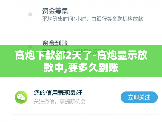 高炮下款都2天了-高炮显示放款中,要多久到账