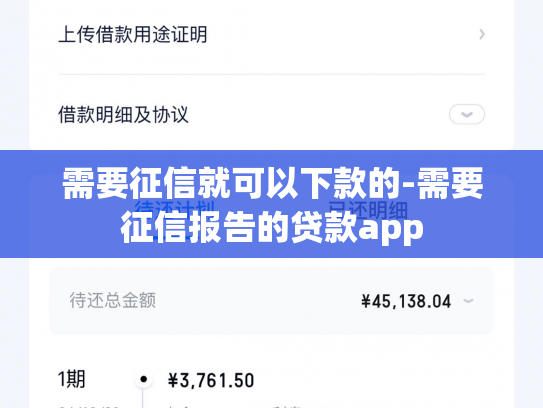 需要征信就可以下款的-需要征信报告的贷款app