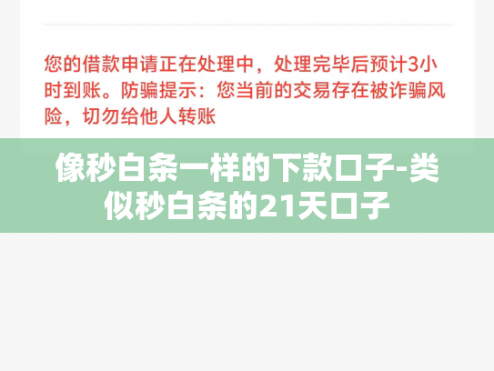 像秒白条一样的下款口子-类似秒白条的21天口子