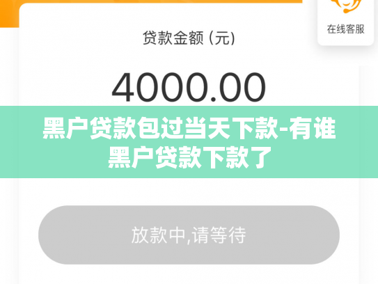 黑户贷款包过当天下款-有谁黑户贷款下款了