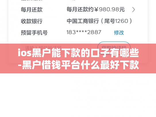 ios黑户能下款的口子有哪些-黑户借钱平台什么最好下款苹果手机