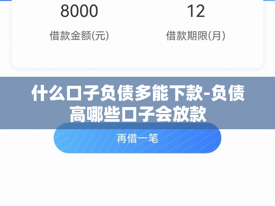 什么口子负债多能下款-负债高哪些口子会放款