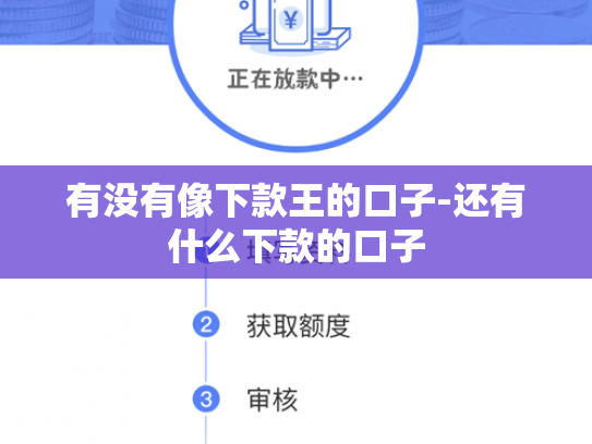 有没有像下款王的口子-还有什么下款的口子