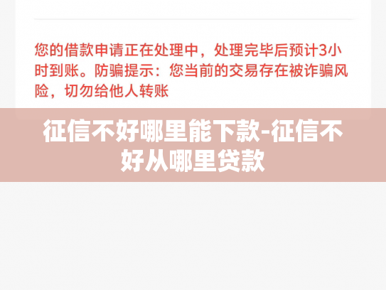 征信不好哪里能下款-征信不好从哪里贷款