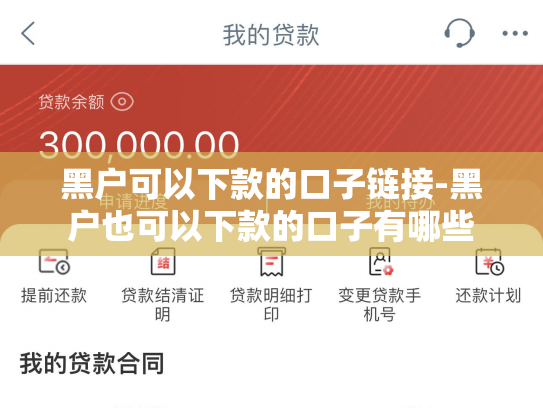 黑户可以下款的口子链接-黑户也可以下款的口子有哪些