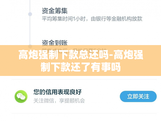 高炮强制下款总还吗-高炮强制下款还了有事吗