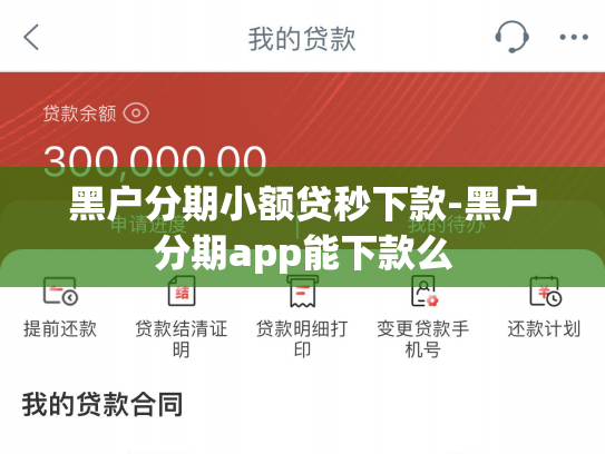 黑户分期小额贷秒下款-黑户分期app能下款么