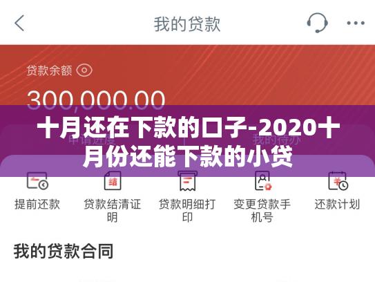 十月还在下款的口子-2020十月份还能下款的小贷