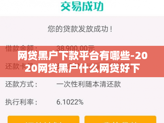 网贷黑户下款平台有哪些-2020网贷黑户什么网贷好下