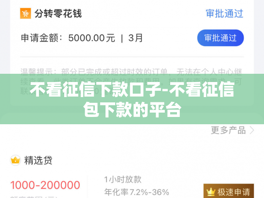 不看征信下款口子-不看征信包下款的平台