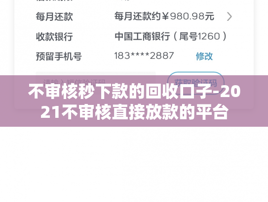 不审核秒下款的回收口子-2021不审核直接放款的平台