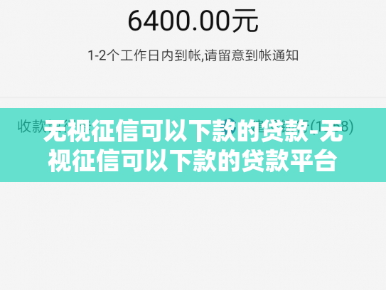 无视征信可以下款的贷款-无视征信可以下款的贷款平台
