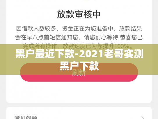 黑户最近下款-2021老哥实测黑户下款