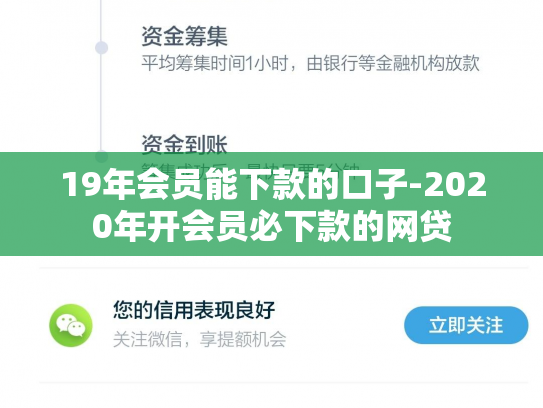 19年会员能下款的口子-2020年开会员必下款的网贷