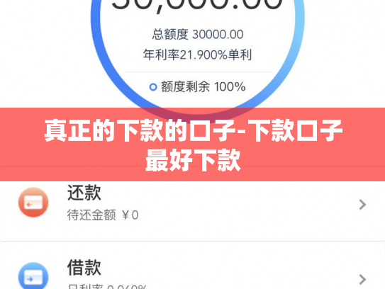真正的下款的口子-下款口子最好下款