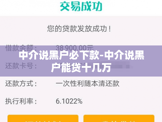 中介说黑户必下款-中介说黑户能贷十几万