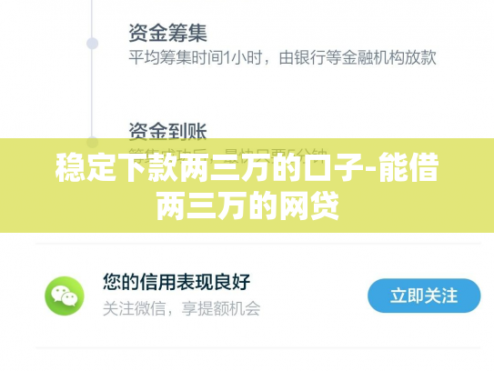 稳定下款两三万的口子-能借两三万的网贷