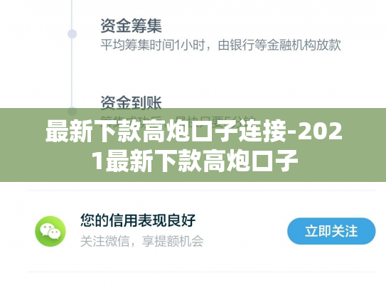 最新下款高炮口子连接-2021最新下款高炮口子