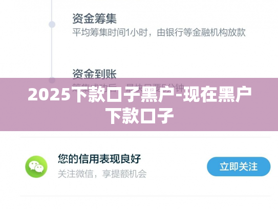 2025下款口子黑户-现在黑户下款口子