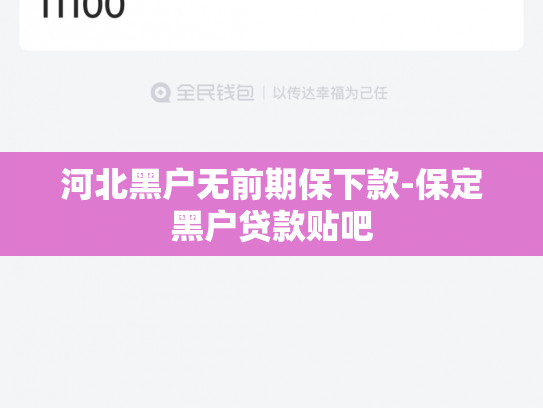 河北黑户无前期保下款-保定黑户贷款贴吧