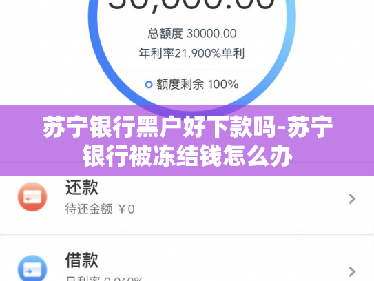 苏宁银行黑户好下款吗-苏宁银行被冻结钱怎么办