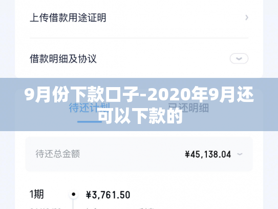 9月份下款口子-2020年9月还可以下款的